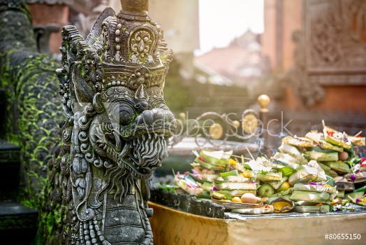 Picture of Temple offerings to Hindu God Bali Indonesia
